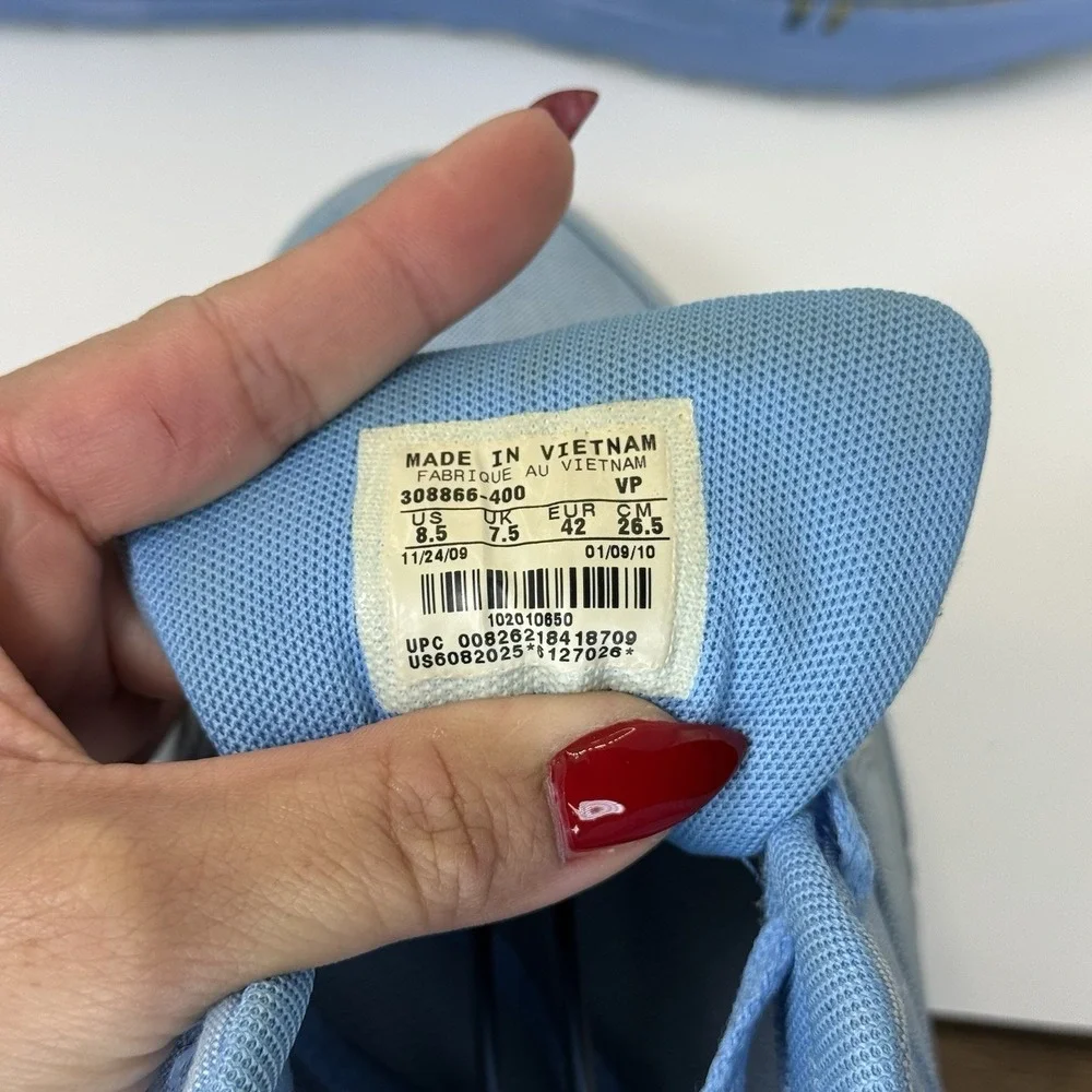 Please READ! Y2K Nike Air Max 1 Blue Canvas Sneakers Men 8.5 EUR 42 2010 Vietnam
